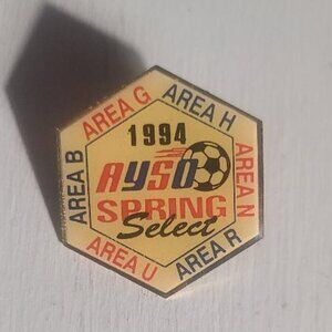 AYSO Riverside California Vintage 1994 Lapel Pin - Youth Soccer Spring Select